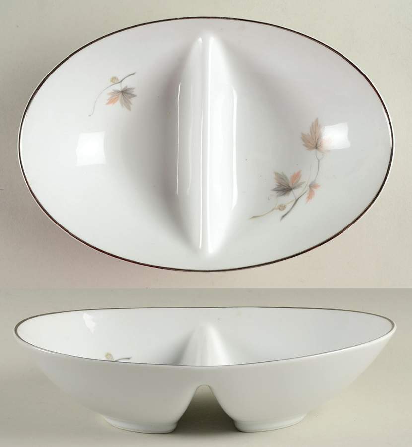 Oaklane 10" Oval Divided Vegetable Bowl by Noritake-1