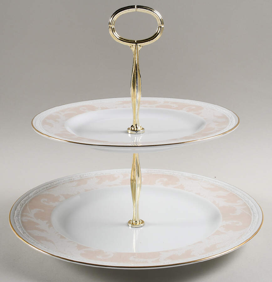 Oakleigh 6 5/8"-10"  2 Tiered Serving Tray (Dp, Sp) HC by Noritake-1