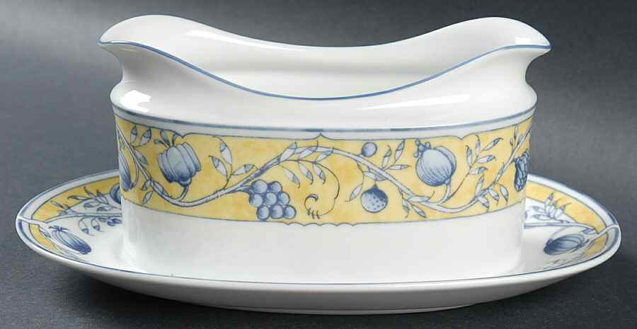 October Light Gravy Boat with Attached Underplate by Noritake-1
