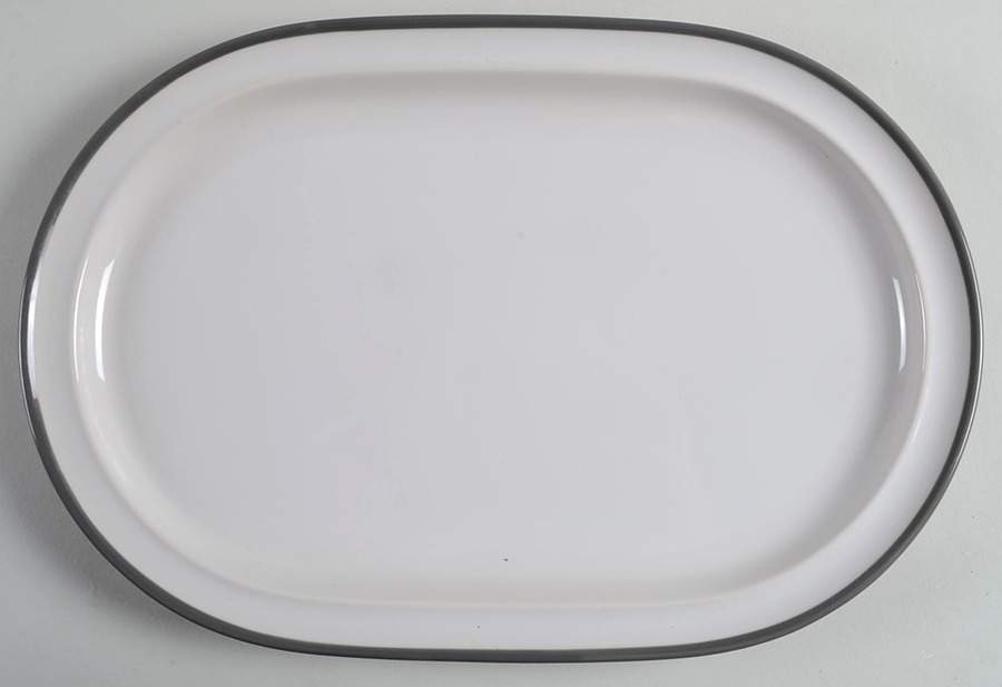 Odin Grey 14" Oval Serving Platter by Noritake-1