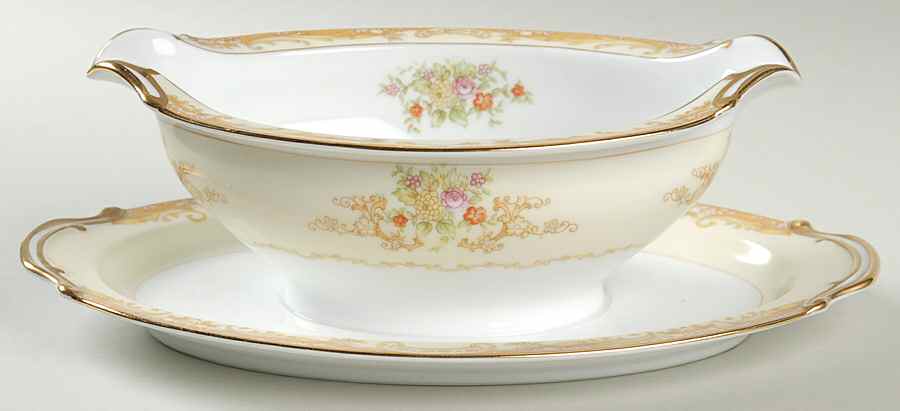 Olivia Gravy Boat with Attached Underplate by Noritake-1