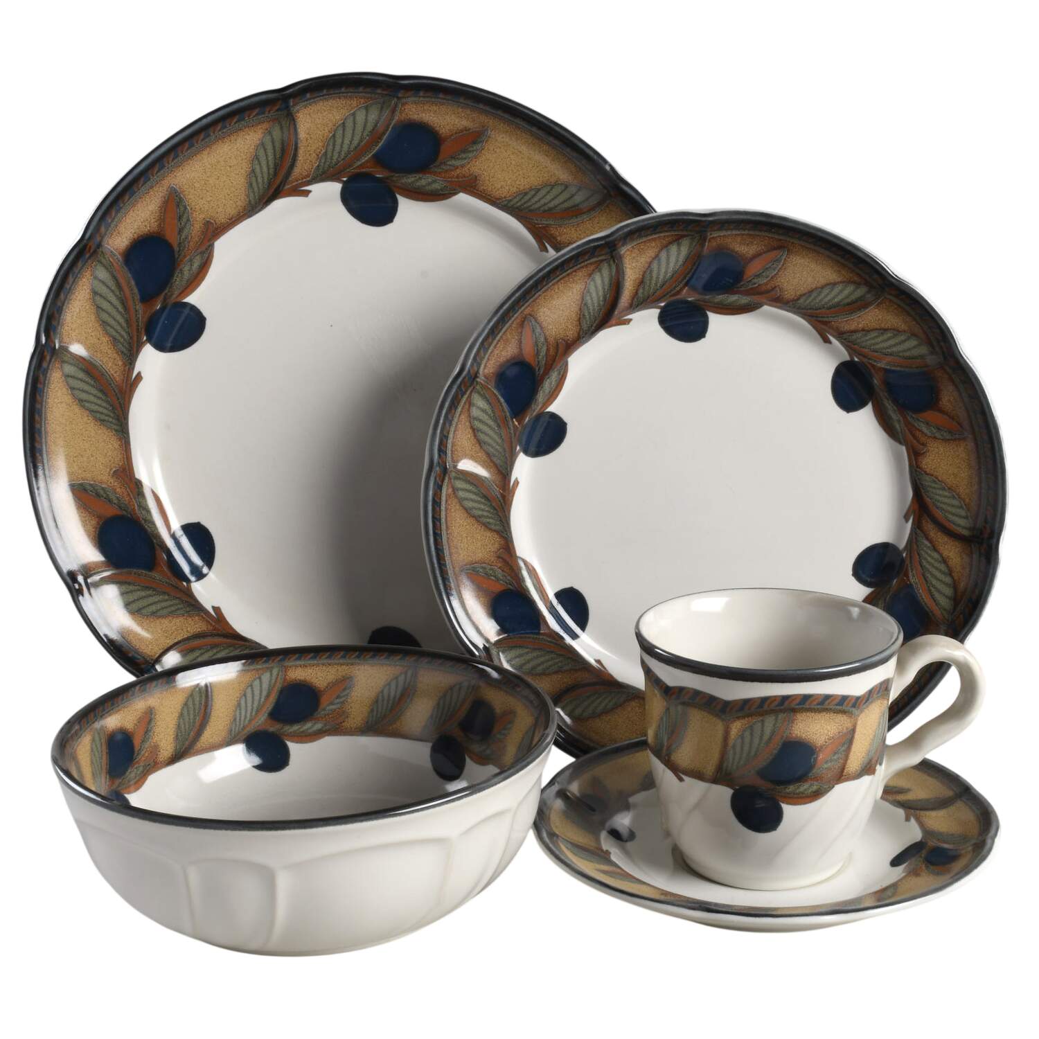 Olive Wreath 5 Piece Place Setting by Noritake-1