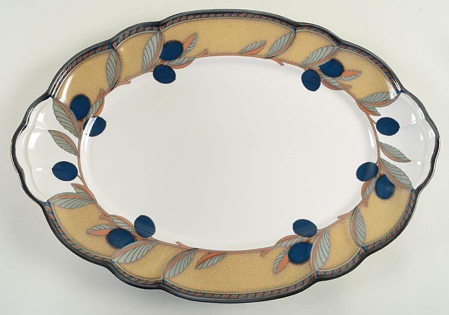 Olive Wreath 16" Oval Serving Platter by Noritake-1