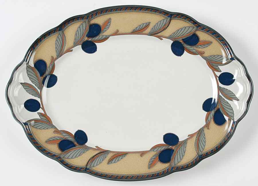 Olive Wreath 14" Oval Serving Platter by Noritake-1