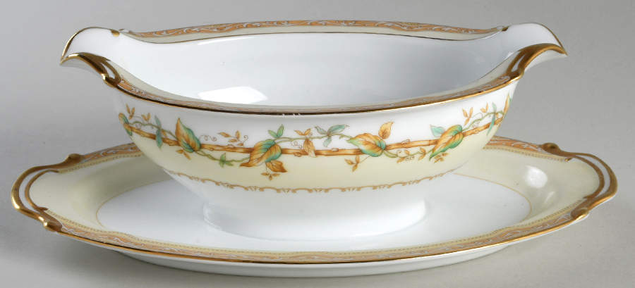 Olympia Gravy Boat with Attached Underplate by Noritake-1