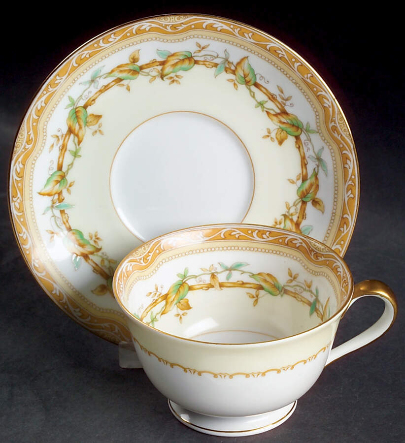 Olympia Footed Cup & Saucer Set by Noritake-1