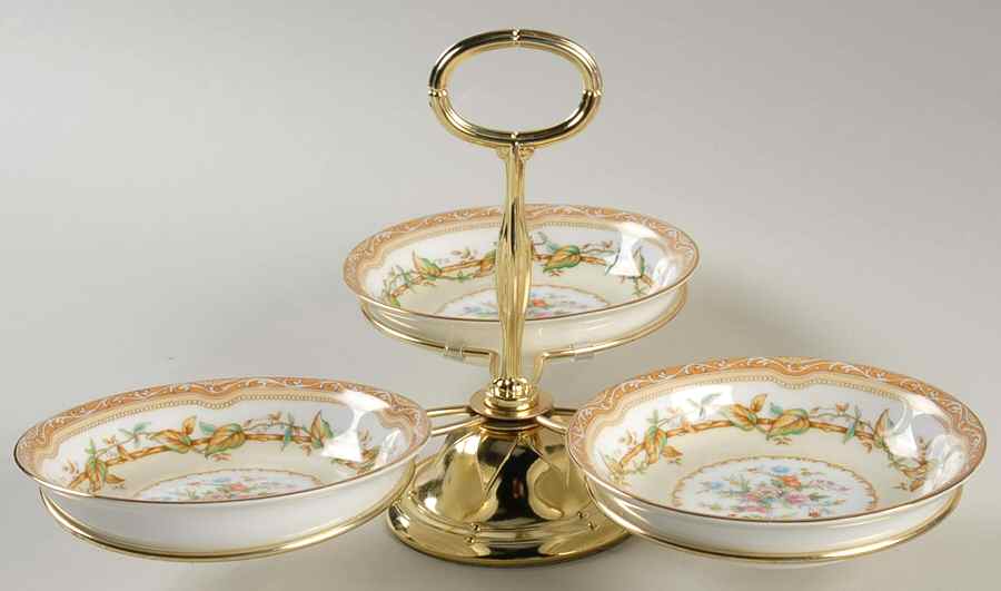 Olympia 7" x 12" 3-Part Relish & Metal Stand (FR) HC by Noritake-1