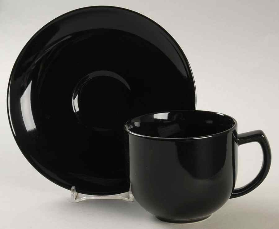 Options Black Flat Cup & Saucer Set by Noritake-1