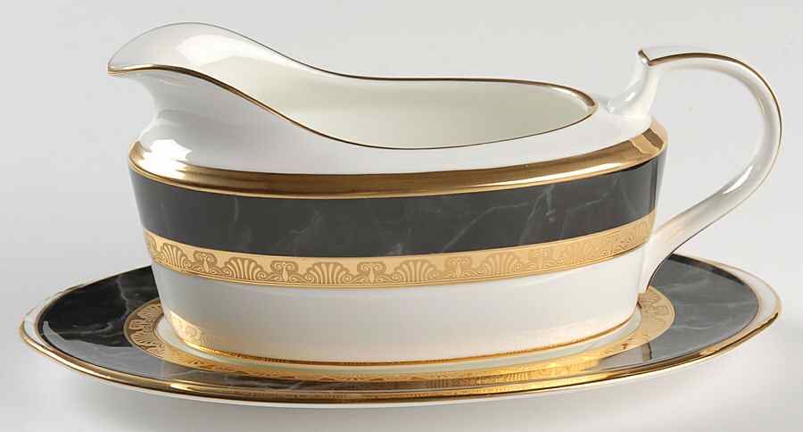 Opulence Gravy Boat & Underplate (Relish/Butter) by Noritake-1