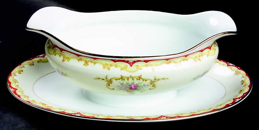 Oradell Gravy Boat with Attached Underplate by Noritake-1