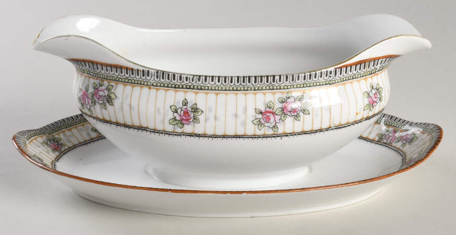 Ormonde Bassett Gravy Boat with Attached Underplate by Noritake-1