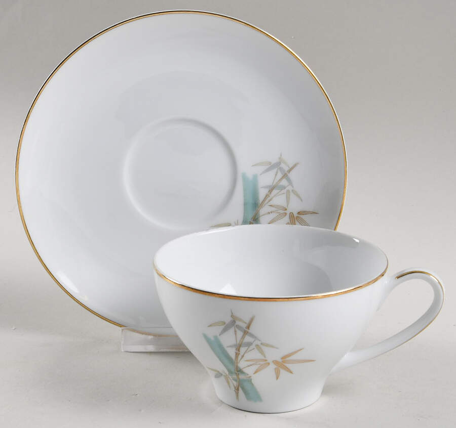 Oriental Flat Cup & Saucer Set by Noritake-1