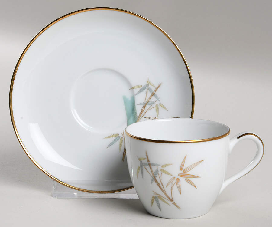 Oriental Flat Demitasse Cup & Saucer Set by Noritake-1