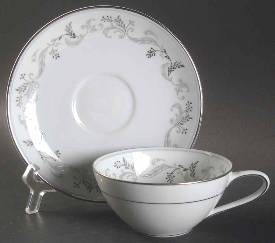Orleans Flat Cup & Saucer Set by Noritake-1