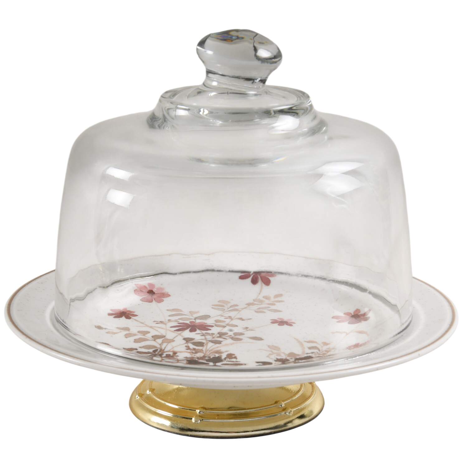 Outlook 6 1/2"-7 1/2" Footed Cheese Plate w/ Glass Dome HC by Noritake-1