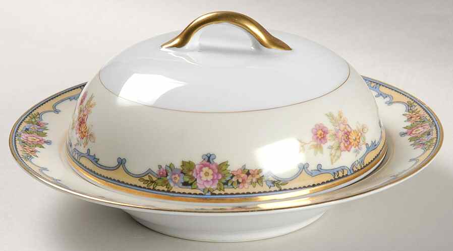 Oxford Round Covered Butter with Strainer by Noritake-1