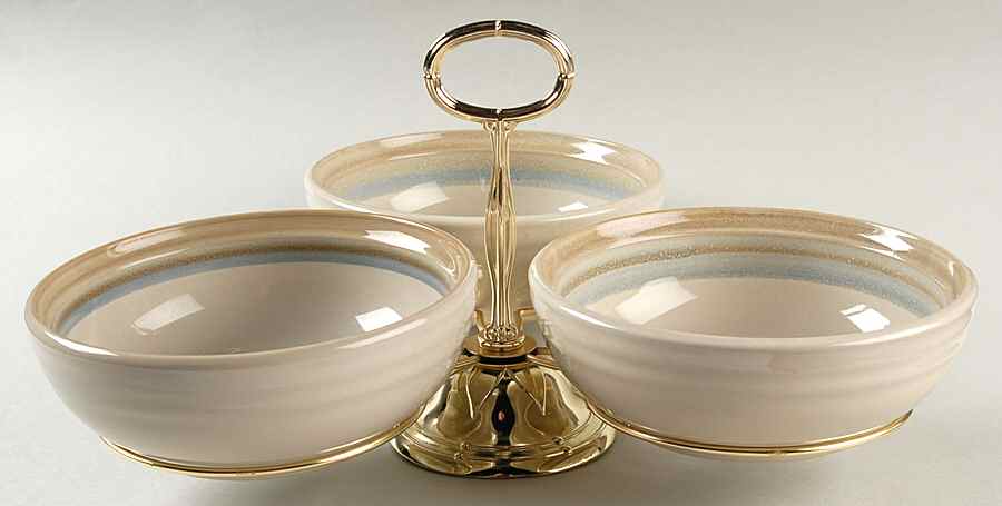 Painted Desert 7" x 12" 3-Part Relish & Metal Stand (CERC) HC by Noritake-1
