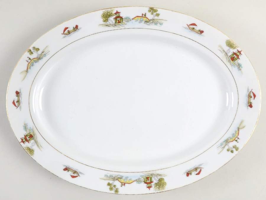 The Pagoda 11" Oval Serving Platter by Noritake-1