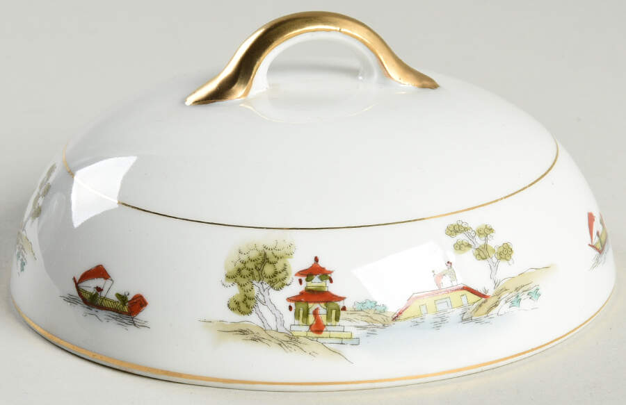 The Pagoda Lid for Round Butter by Noritake-1