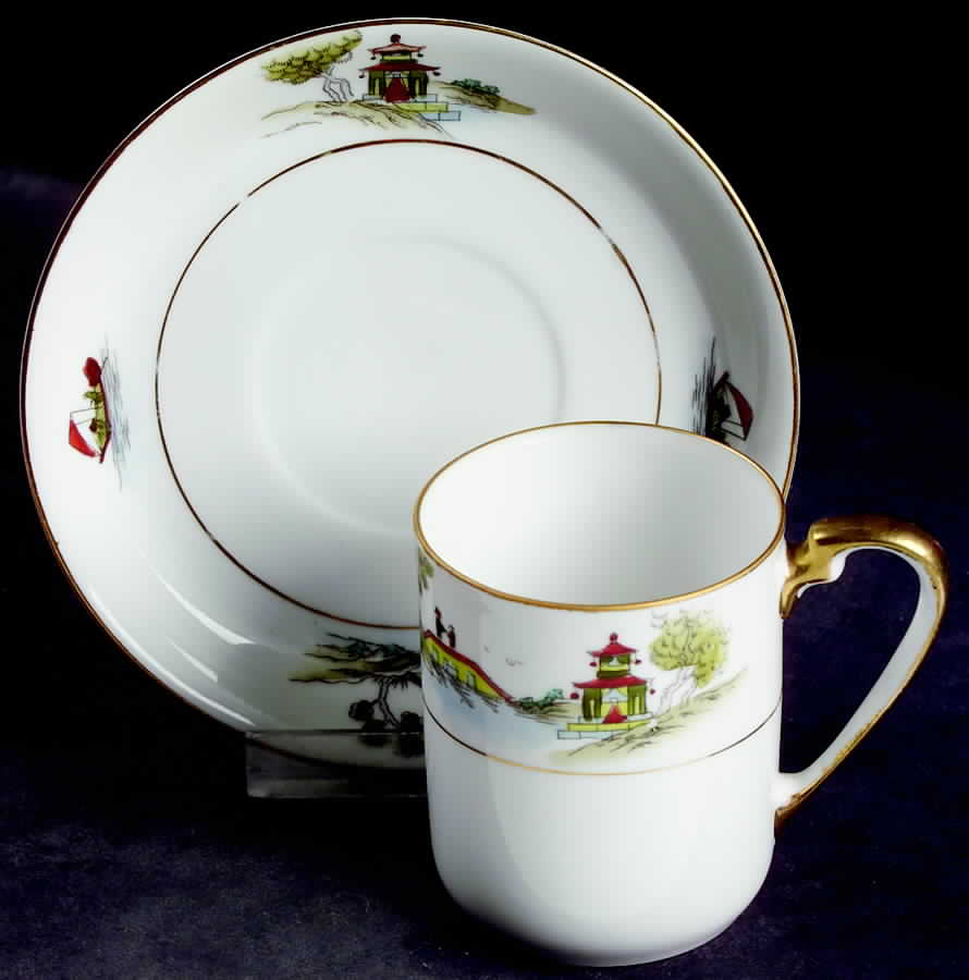 The Pagoda Chocolate Cup & Saucer Set by Noritake-1