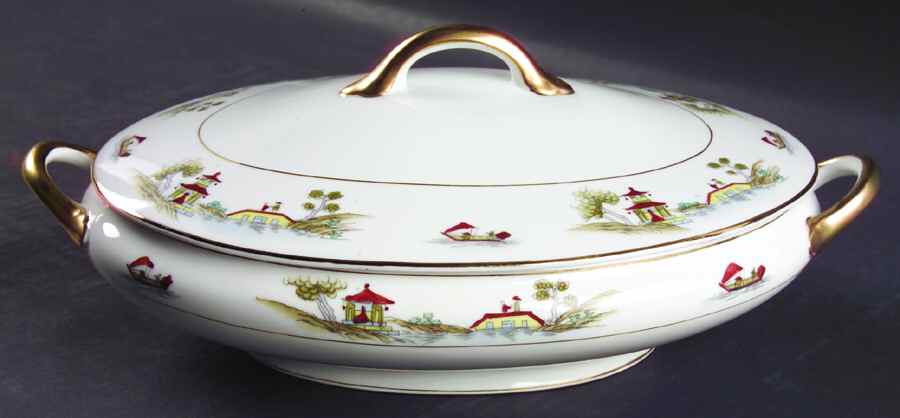 The Pagoda Oval Covered Vegetable by Noritake-1