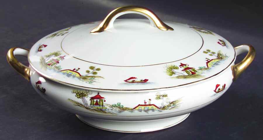The Pagoda Round Covered Vegetable by Noritake-1