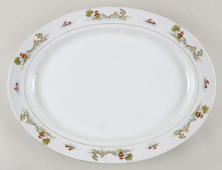 The Pagoda 20" Oval Serving Platter by Noritake-1