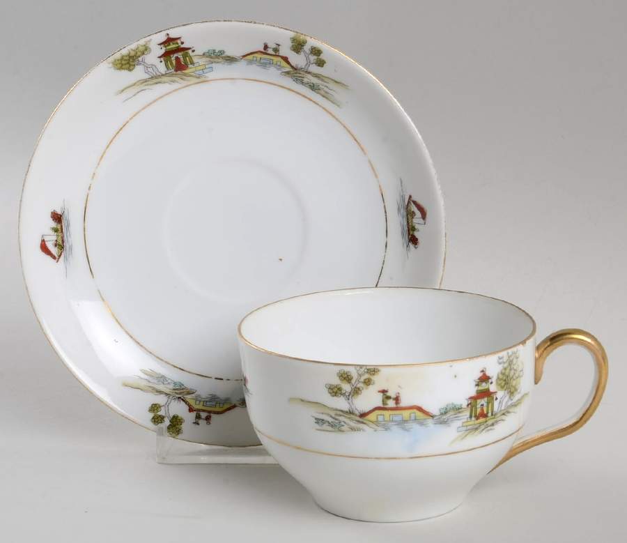 The Pagoda Flat Cup & Saucer Set by Noritake-1