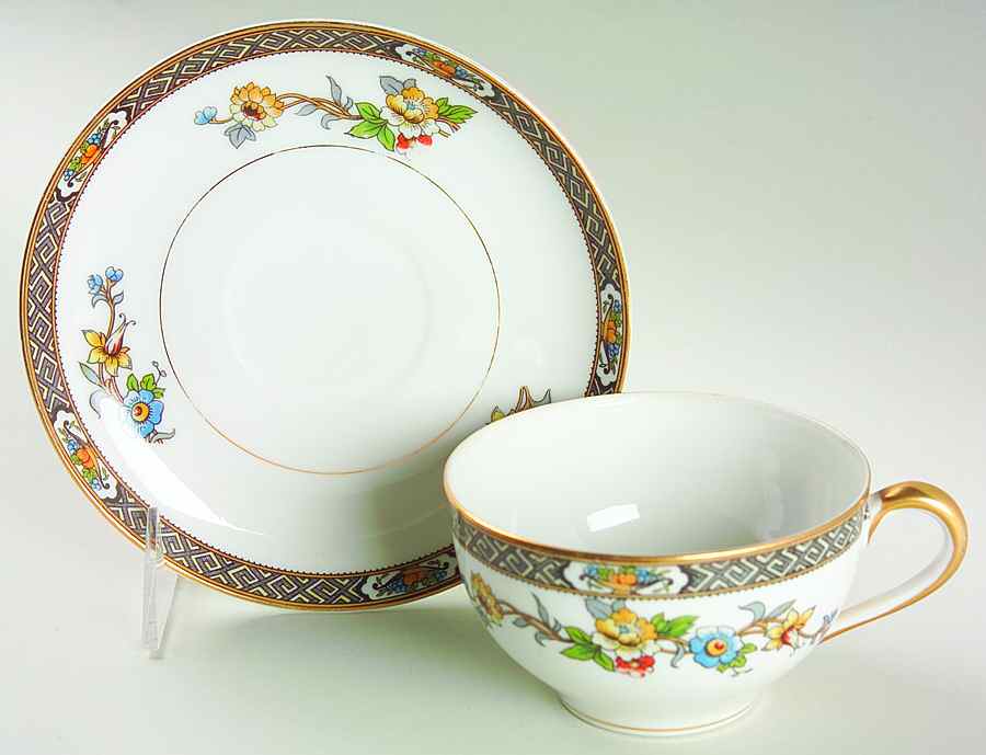 Paisley Oversized Cup & Saucer Set by Noritake-1