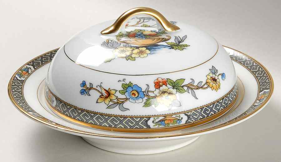 Paisley Round Covered Butter by Noritake-1