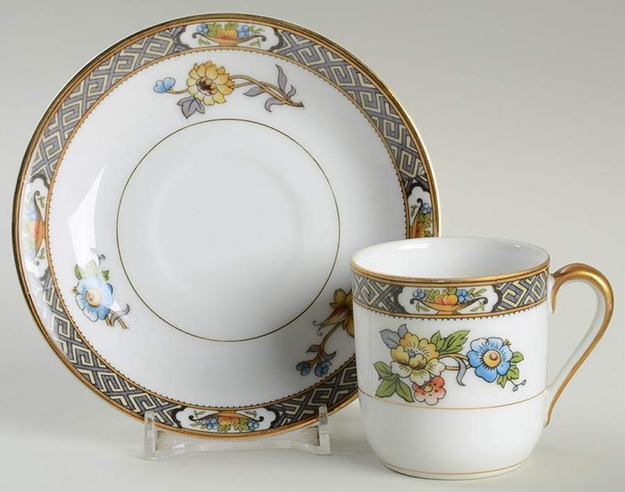 Paisley Flat Demitasse Cup & Saucer Set by Noritake-1