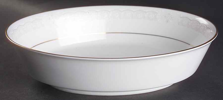 Parisian Lace 9" Oval Vegetable Bowl by Noritake-1