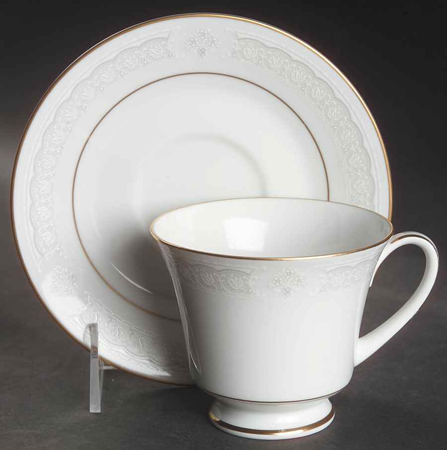 Parisian Lace Footed Cup & Saucer Set by Noritake-1