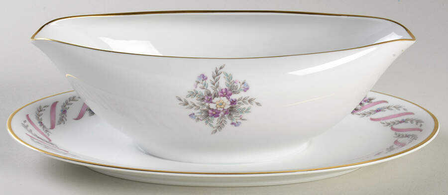 Pamela Gravy Boat with Attached Underplate by Noritake-1