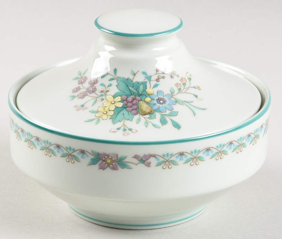 Paradise Green Sugar Bowl & Lid by Noritake-1