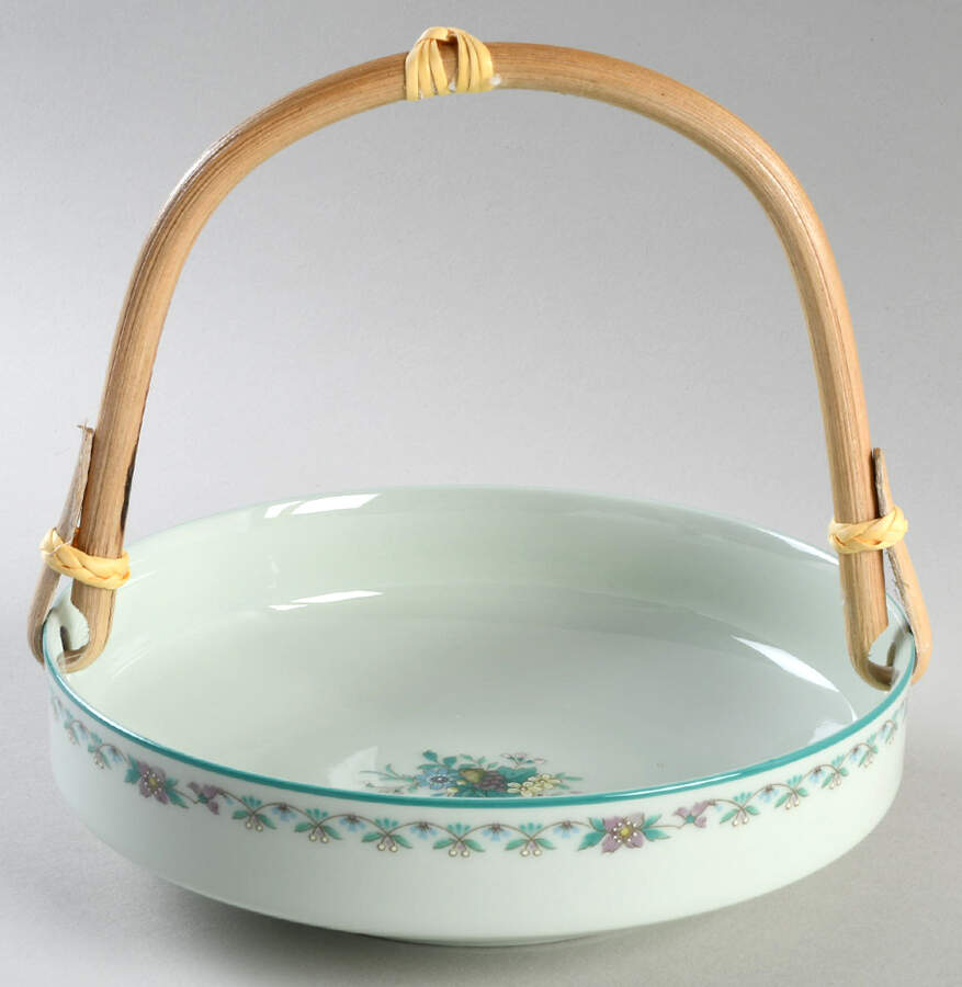 Paradise Green 7''-7 1/4'' Basket W/Bamboo Handle HC by Noritake-1