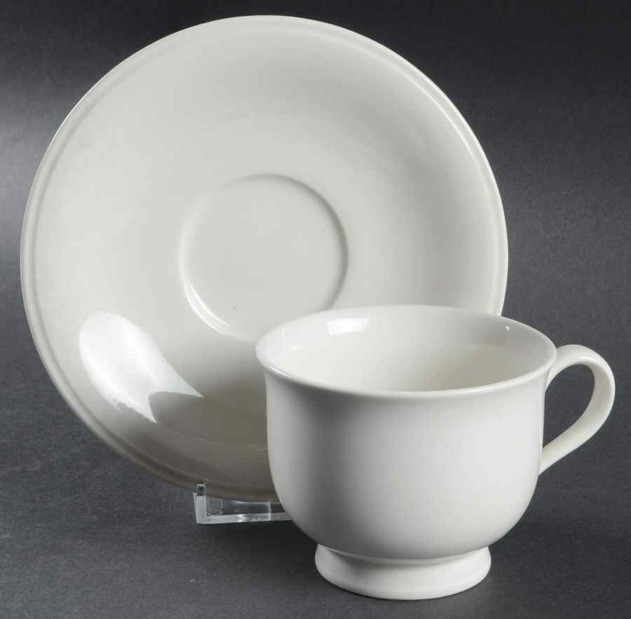 Parchment Footed Cup & Saucer Set by Noritake-1