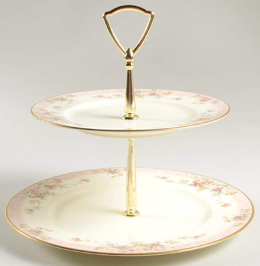 Parkhill 2 Tiered Serving Tray (Dinner & Salad Plate) by Noritake-1