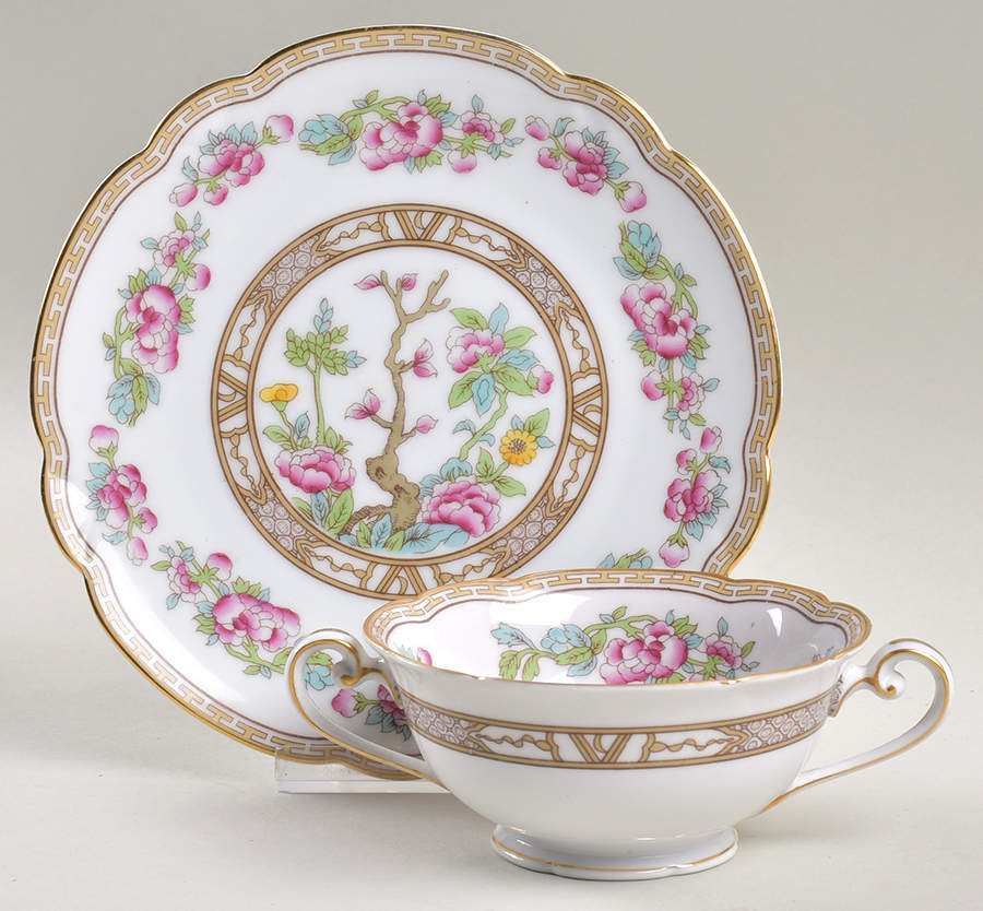 Parnell Footed Cream Soup Bowl & Saucer Set by Noritake-1