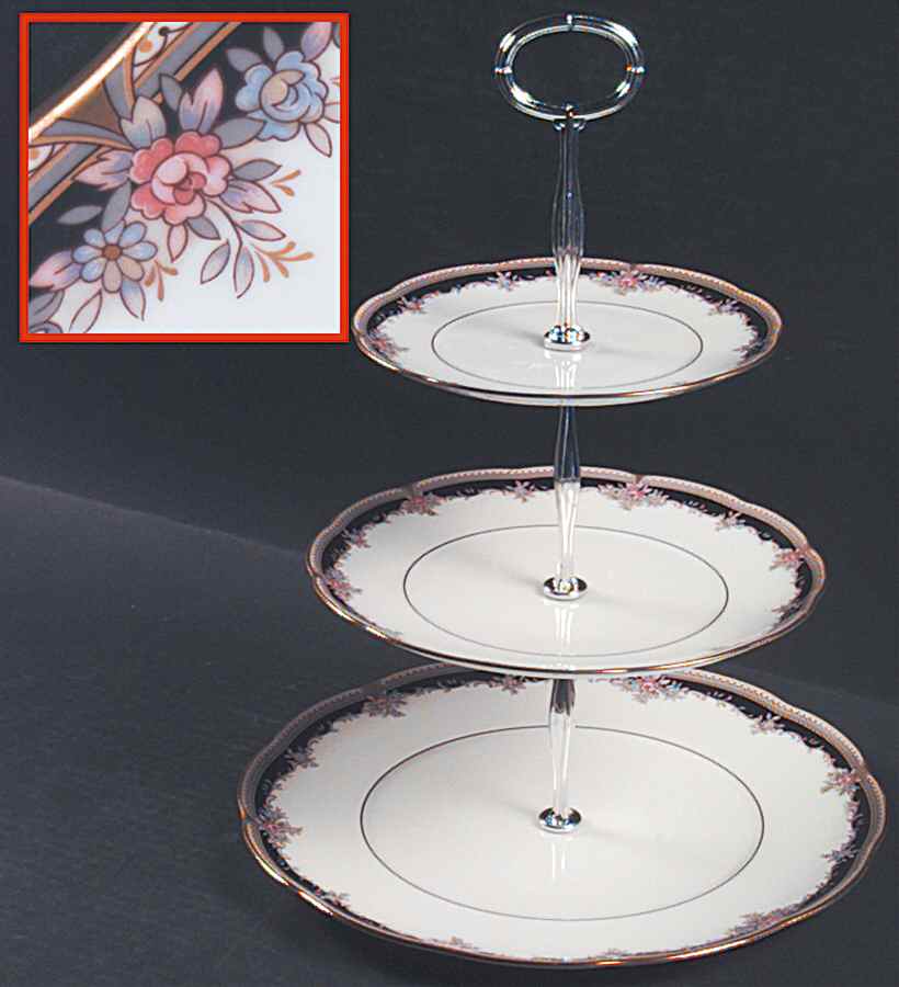 Palais Royal 13 7/8"-14 1/4" 3-Tiered Serving Tray(DP,SP,BB) HC by Noritake-1
