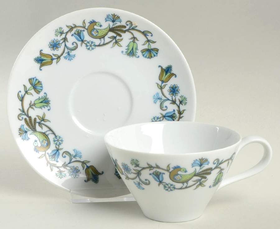 Pastoral Flat Cup & Saucer Set by Noritake-1
