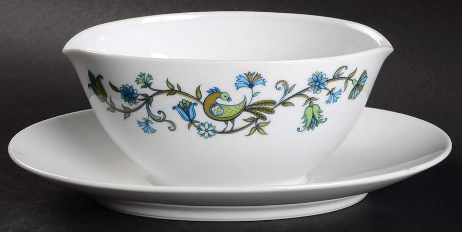 Pastoral Gravy Boat with Attached Underplate by Noritake-1