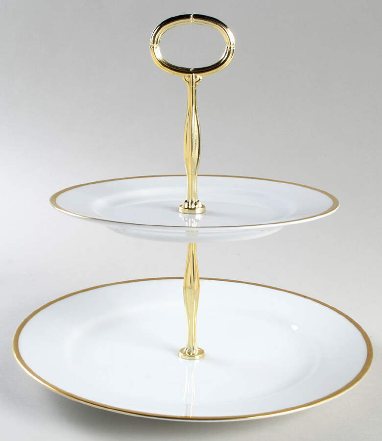 Patricia 6 5/8"-10"  2 Tiered Serving Tray (Dp, Sp) HC by Noritake-1