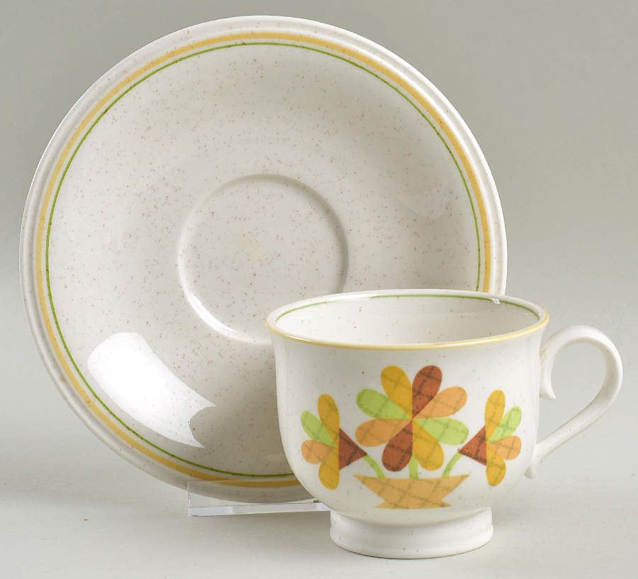 Patches Footed Cup & Saucer Set by Noritake-1