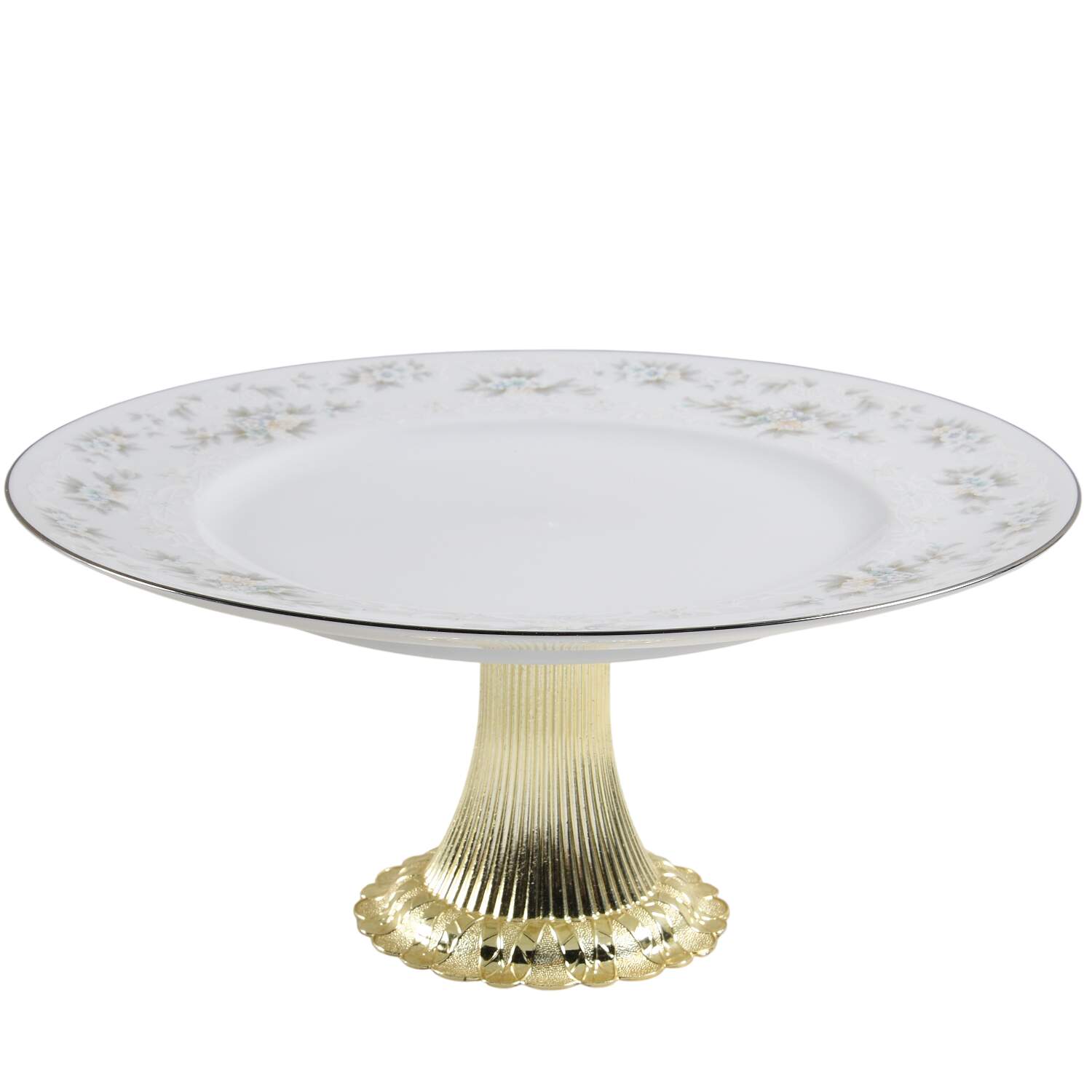 Patience Cake Stand with 4"-5" Metal Pedestal  Hc by Noritake-1