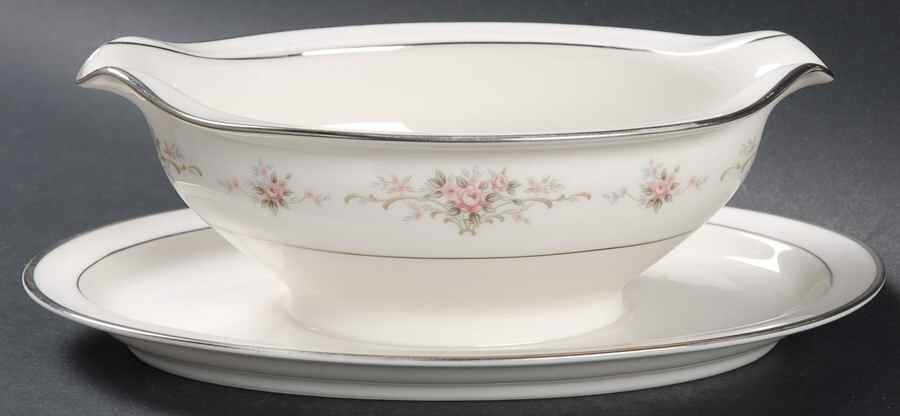 Patricia Gravy Boat with Attached Underplate by Noritake-1