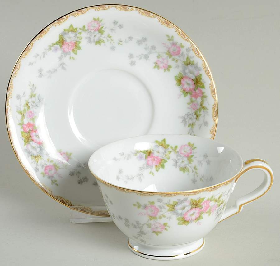 Petite Fleur Footed Cup & Saucer Set by Noritake-1