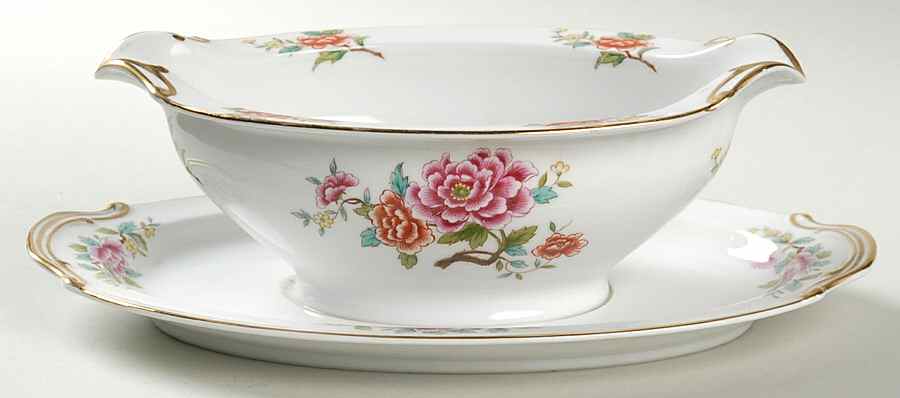 Pekincourt Gravy Boat with Attached Underplate by Noritake-1