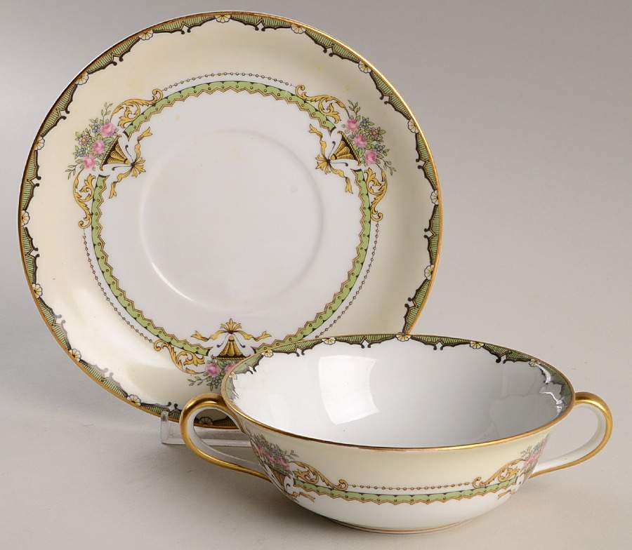 Penelope Flat Cream Soup Bowl & Saucer Set by Noritake-1