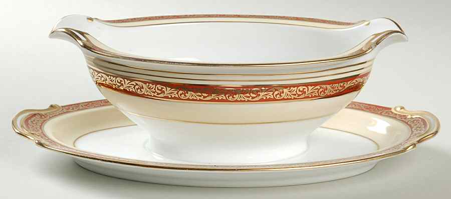 Penrosa Gravy Boat with Attached Underplate by Noritake-1